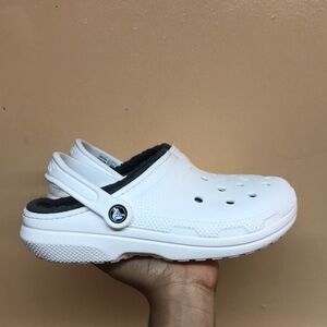 Crocs Classic White Faux Fur Interior